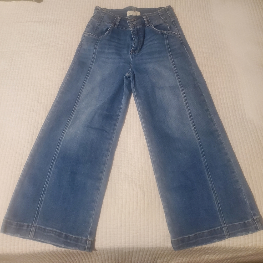Risen Women's Blue Wide-Leg Jeans